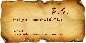 Pulger Immakuláta névjegykártya
